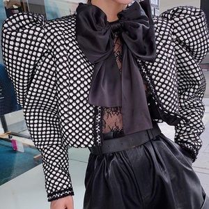 The Jacqueline Ruffled Mandarin Collar Jacket